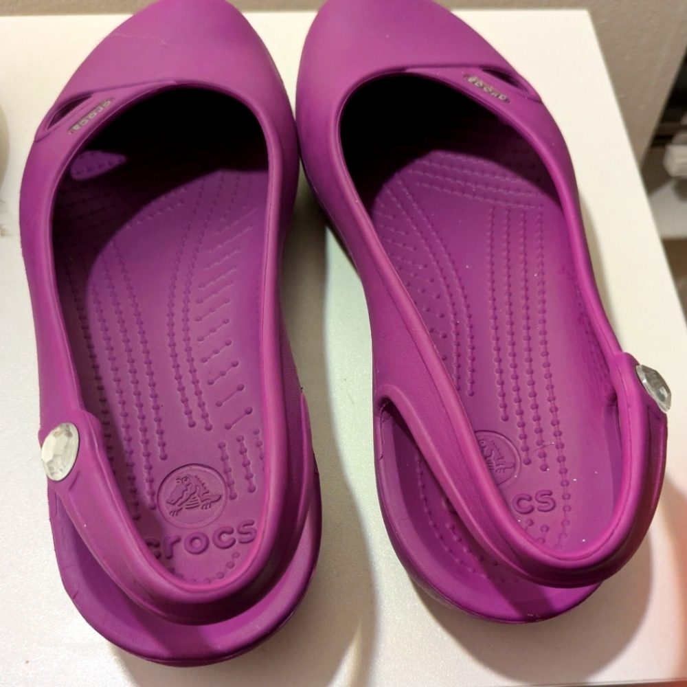 Purple Slingback Crocs Sz 7